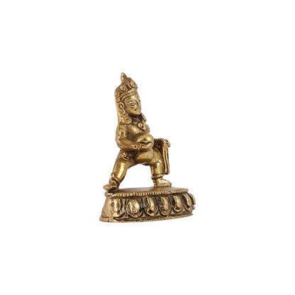 Standing Kubera Brass Idol | Wealth God | 3" Height