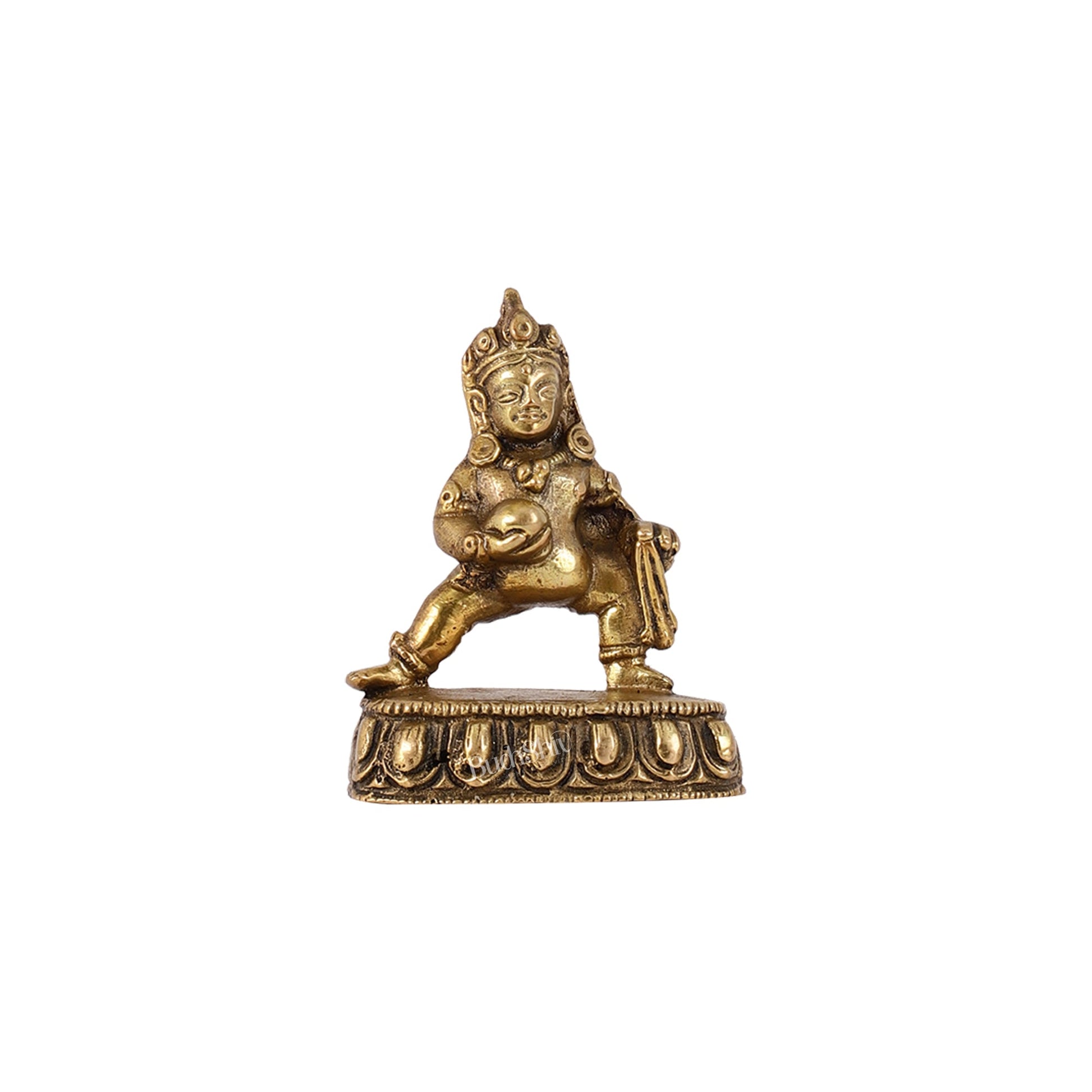 Standing Kubera Brass Idol | Wealth God | 3" Height