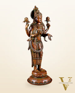 Standing Lakshmi Statue – 24.5” Brass statue with chola bronze layer