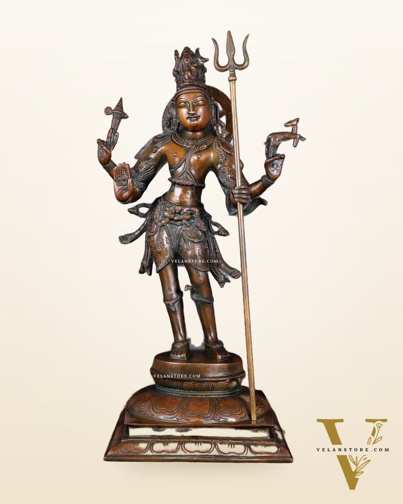 Standing Shiva brass statue 21 inch