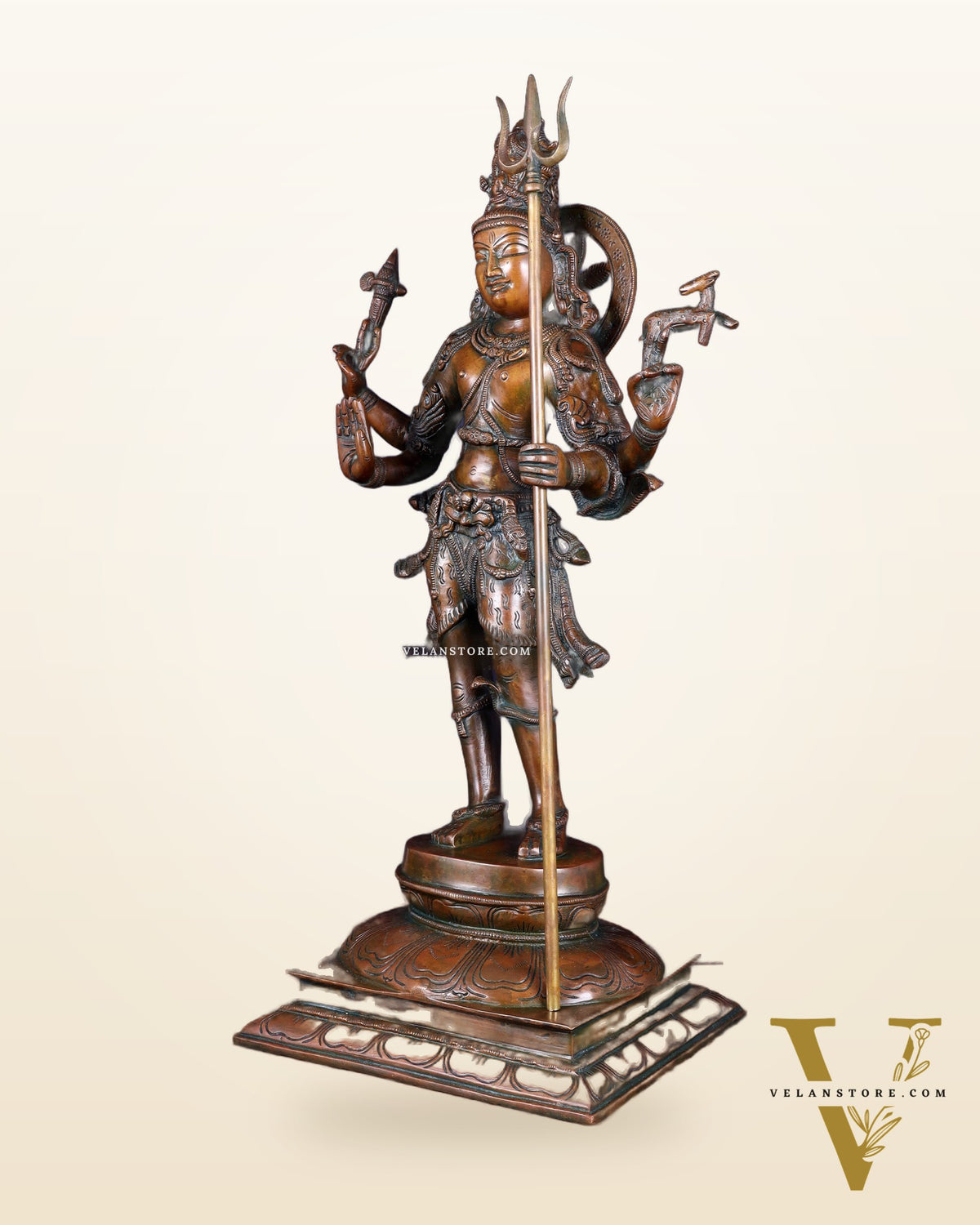 Standing Shiva brass statue 21 inch