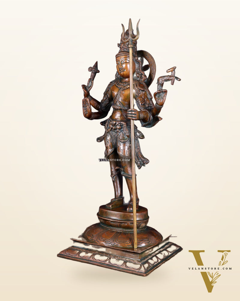 Standing Shiva brass statue 21 inch