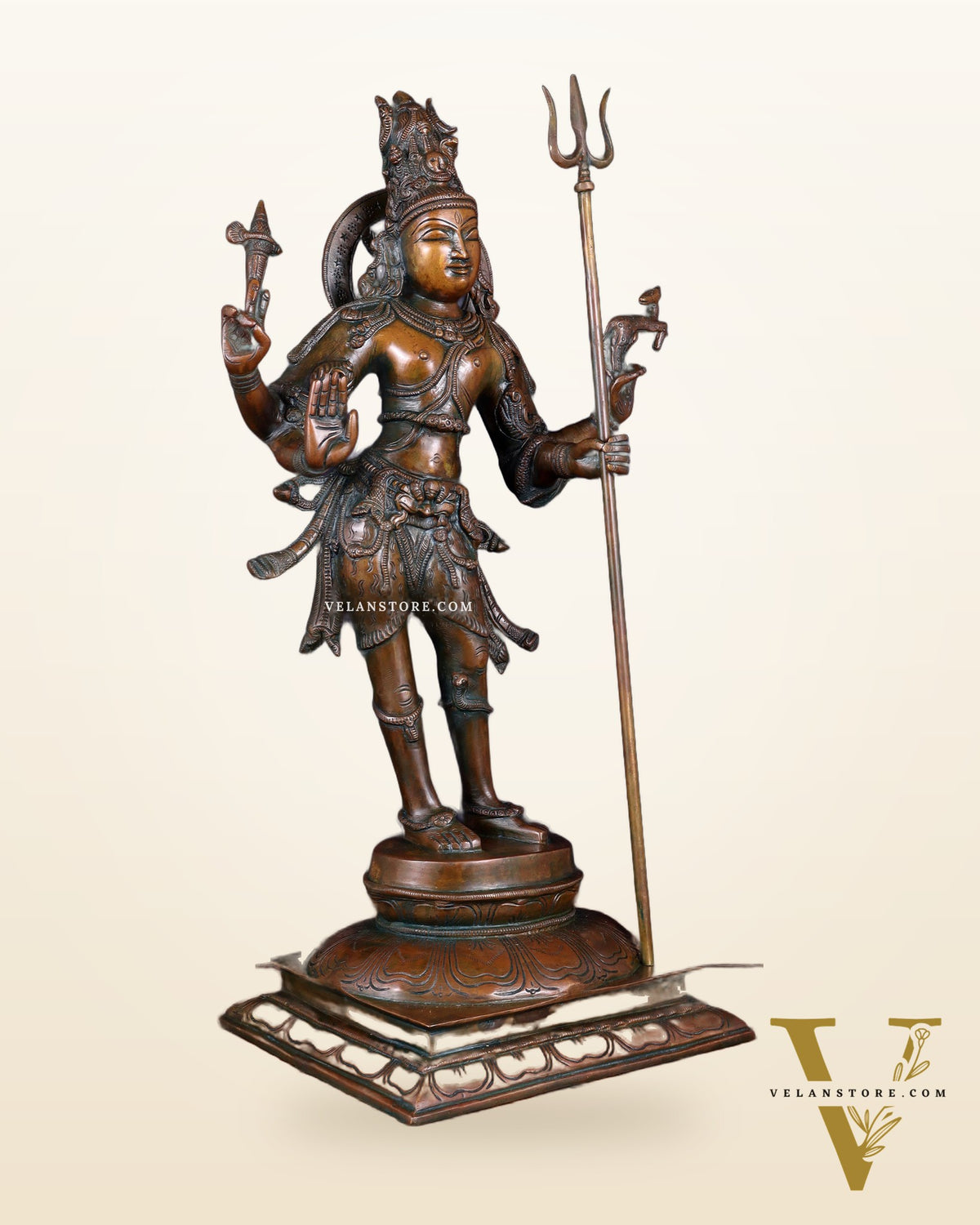 Standing Shiva brass statue 21 inch