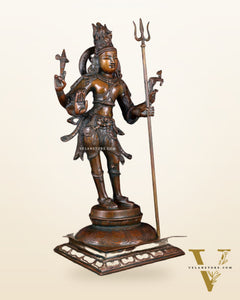 Standing Shiva brass statue 21 inch