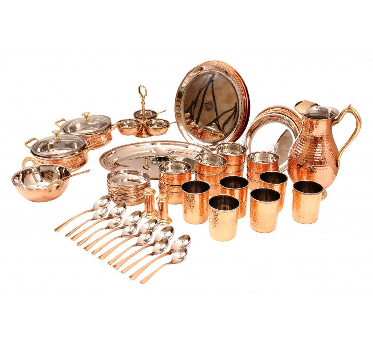 Pure Steel Copper 63 Piece Dinner Set for Tableware Kitchen & Dining