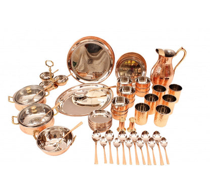 Pure Steel Copper 63 Piece Dinner Set for Tableware Kitchen & Dining
