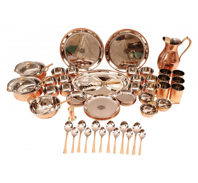 Pure Steel Copper 63 Piece Dinner Set for Tableware Kitchen & Dining