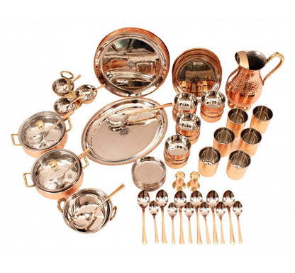 Pure Steel Copper 63 Piece Dinner Set for Tableware Kitchen & Dining