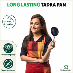 100% Pure Sheet Iron Tadka Pan, Silicone Handle, Seasoned, Toxin-free, 13.3cm / 0.43ml