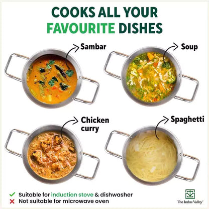 TurboCuk Tri-ply Stainless Steel Tall Biryani Pot/Casserole+ Glass Lid, Premium Quality, 3 Layer Thick Body, 100% Toxin-free, Non-stick, Induction & Gas, 6L