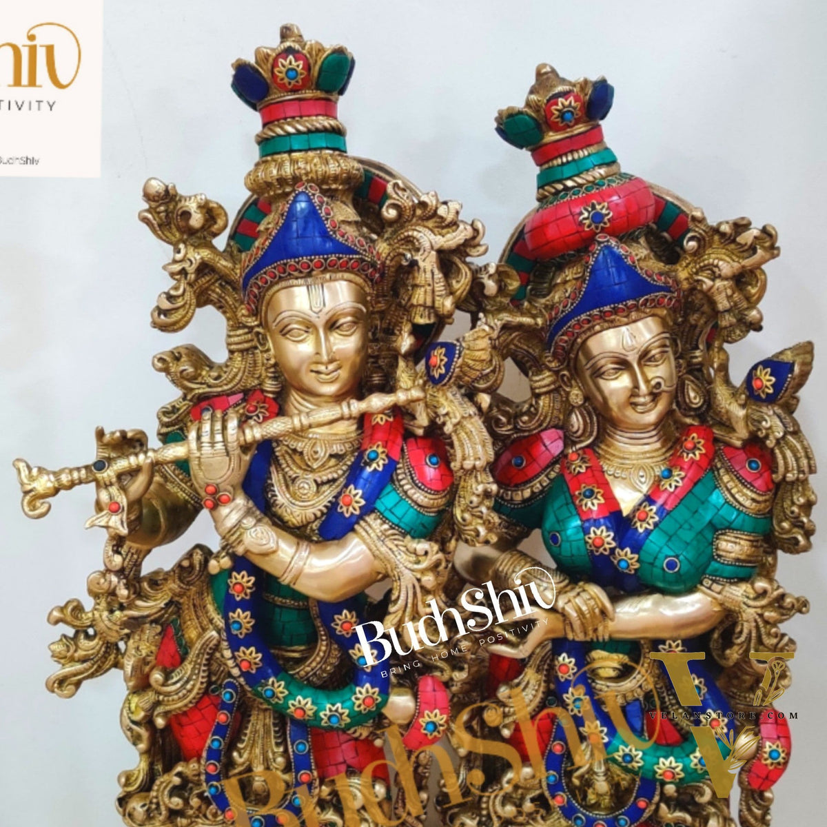 Stunning Handmade Brass Radha krishna Idol together 28 inch