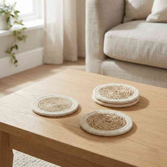 Stylish Natural Jute Coaster Set of 4