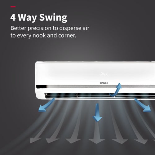 Hitachi 1.5 Ton 4 Star Inverter Heavy Duty Split AC | Wi-Fi Enabled | 100% Copper | ice Clean Technology | 4 Way Swing | Xpandable+ (Yoshi 5700XXL,Y518PCAISL2 | White) 2025 Model