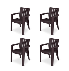 Supreme Kent Plastic Chair (Globus Brown, Set of 4)-1