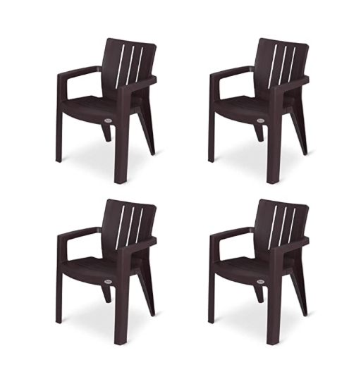 Supreme Kent Plastic Chair (Globus Brown, Set of 4)-1