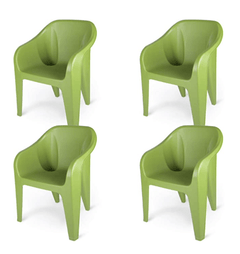 Supreme Futura Plastic Chairs for Home and Office (Set of 4, Mehandi Green)-1