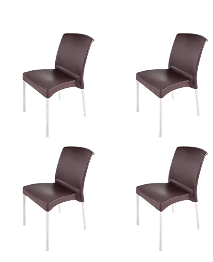 Supreme Hybrid Plastic Chair (Globus Brown, Set of 4)-1