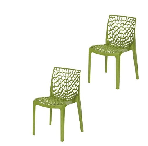 Supreme Web Plastic Chair (Mehandi Green, Set of 2)-1