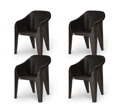 Supreme Futura Plastic Chairs for Home and Office (Set of 4, Wenge)-1