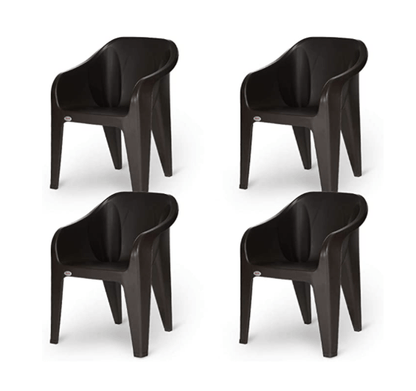 வீடு மற்றும் அலுவலகத்திற்கான சுப்ரீம் ஃபியூச்சுரா பிளாஸ்டிக் நாற்காலிகள் (4 தொகுப்பு, வெங்கே) 