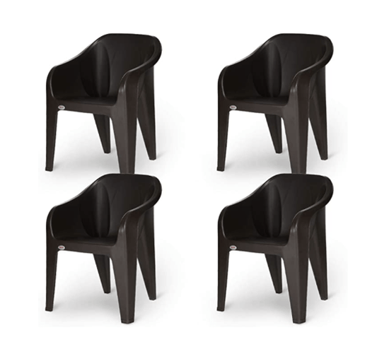 வீடு மற்றும் அலுவலகத்திற்கான சுப்ரீம் ஃபியூச்சுரா பிளாஸ்டிக் நாற்காலிகள் (4 தொகுப்பு, வெங்கே) 