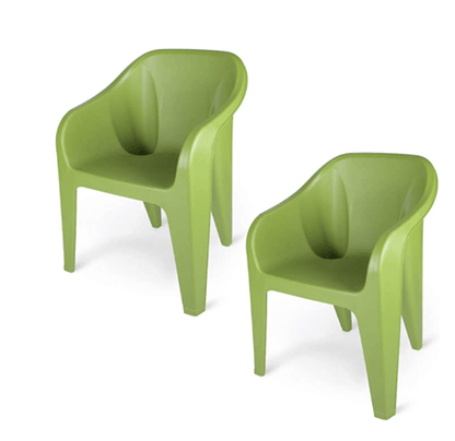 வீடு மற்றும் அலுவலகத்திற்கான சுப்ரீம் ஃபியூச்சுரா பிளாஸ்டிக் நாற்காலிகள் (2 தொகுப்பு, மெஹந்தி கிரீன்) 