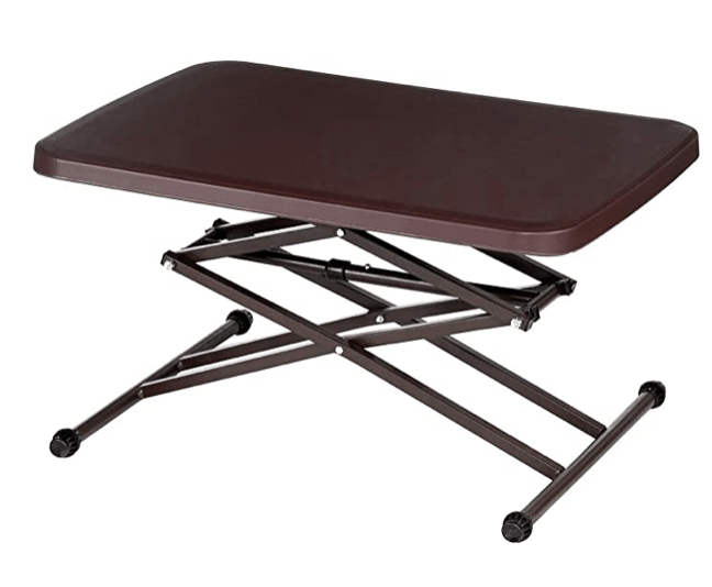 सुप्रीम सिज़र ऊंचाई-समायोज्य आयताकार बहुउद्देश्यीय समकालीन प्लास्टिक फोल्डिंग टेबल (ग्लोबस ब्राउन) 