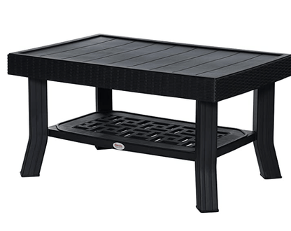 सुप्रीम वेगास समकालीन प्लास्टिक सेंटर टेबल घर, कार्यालय और आउटडोर के लिए (काला) 