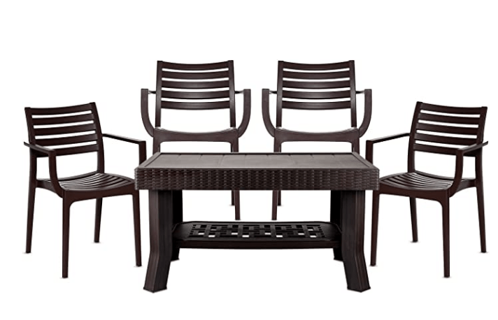 Supreme Empire Set of 4 Chairs and 1 Vegas Table (Globus Brown)-1