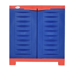 Supreme Fusion Multi Purpose Plastic Cupboard for Home (Small Size, Coke Red &amp; Blue)-1