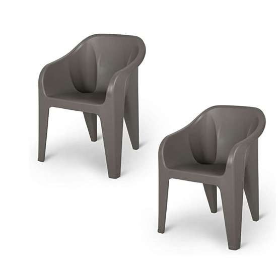 Supreme Futura Plastic Chairs for Home and Office (Set of 2, Champagne)-1