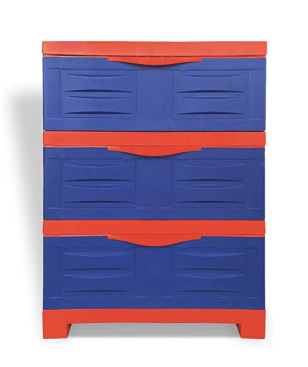 Supreme Plastic Fusion DR-3 Multipurpose Storage Drawer, Red, Blue-1