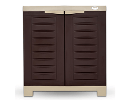 Supreme Fusion Plastic Shoe Rack (Small, Globus Brown, Dark Beige)-1