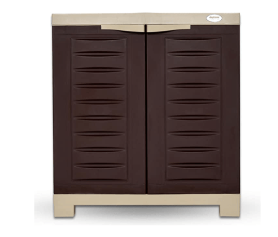 Supreme Fusion Plastic Shoe Rack (Small, Globus Brown, Dark Beige)
