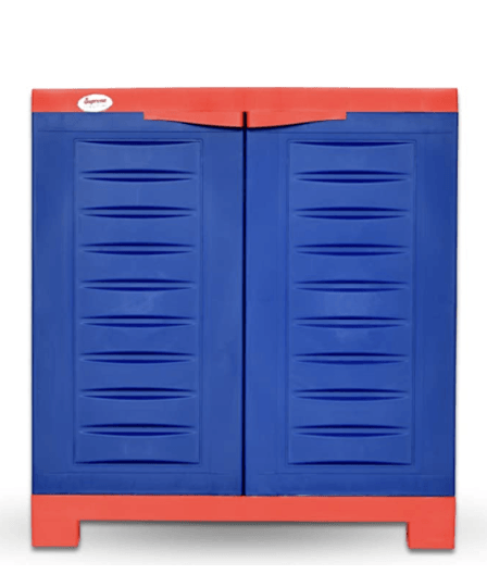 घर के लिए सुप्रीम फ्यूज़न प्लास्टिक शू रैक (छोटा आकार, कोक लाल और नीला) 