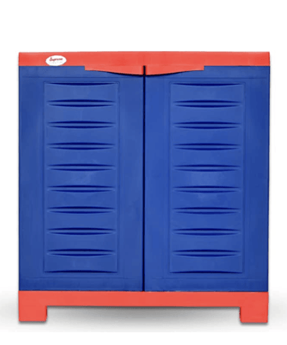 घर के लिए सुप्रीम फ्यूज़न प्लास्टिक शू रैक (छोटा आकार, कोक लाल और नीला) 