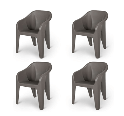 घर और ऑफिस के लिए सुप्रीम फ़्यूचरा प्लास्टिक कुर्सियाँ (4 का सेट, शैम्पेन) 