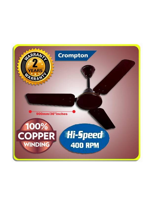 Crompton SUPER HIGH SPEED 400 RPM 51 Watts Energy Saver 100% COPPER Longer Life44 Ultra High Speed 900 mm Ceiling Fan-1