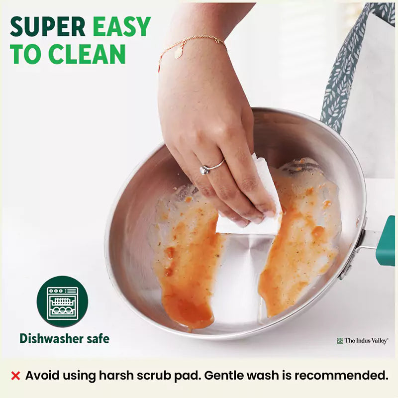 Tri-Steel Stainless Steel Frying Pan/Skillet, Premium Quality, Tri-ply (3 Layer) Bottom, Soft-touch Handle, 100% Toxin-free, Non-stick, Induction & Gas, 20/22cm, 1.2/1.5L