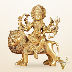 Superfine Brass Ashtbhuja Goddess Durga Idol 9"