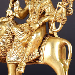 Superfine Brass Ashtbhuja Goddess Durga Idol 9"