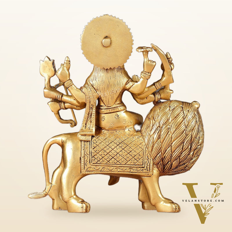 Superfine Brass Ashtbhuja Goddess Durga Idol 9"