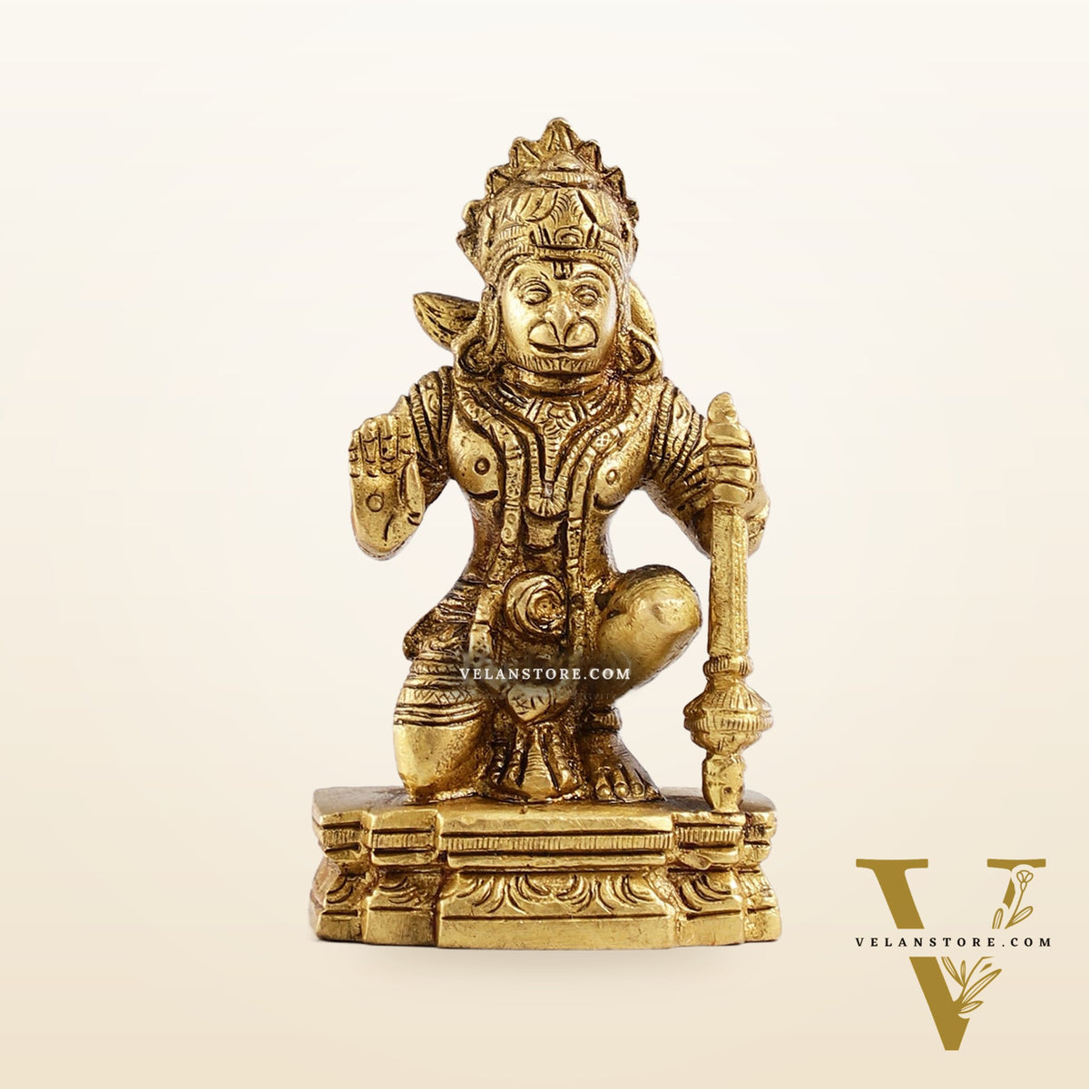 Superfine Brass Blessing Lord Hanuman Murti 4 inch