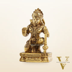 Superfine Brass Blessing Lord Hanuman Murti 4 inch