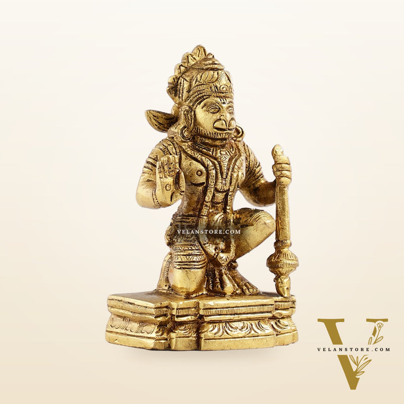 Superfine Brass Blessing Lord Hanuman Murti 4 inch
