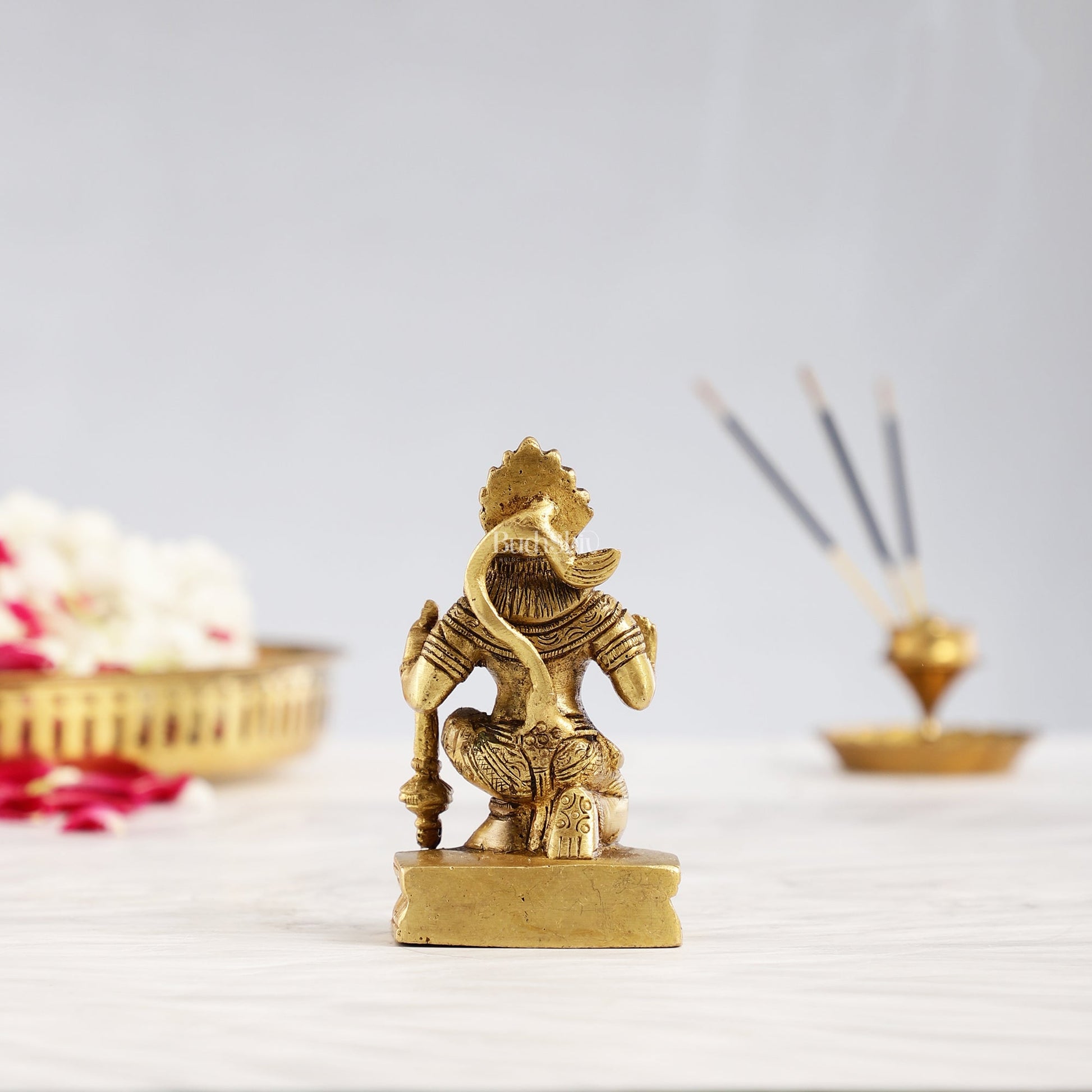 Superfine Brass Blessing Lord Hanuman Murti 4 inch