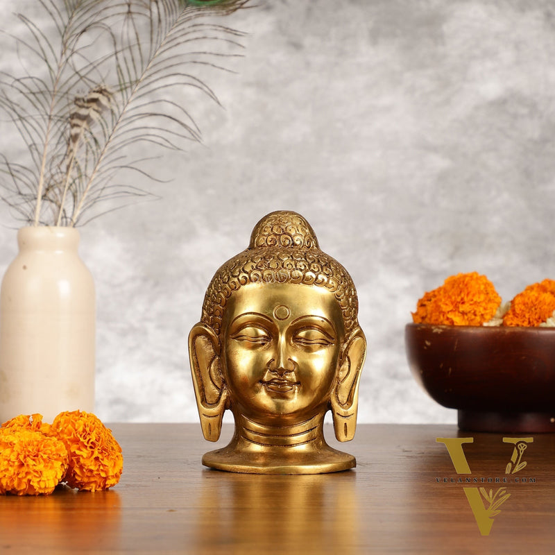 Superfine Brass Buddha Head - 4 Inch