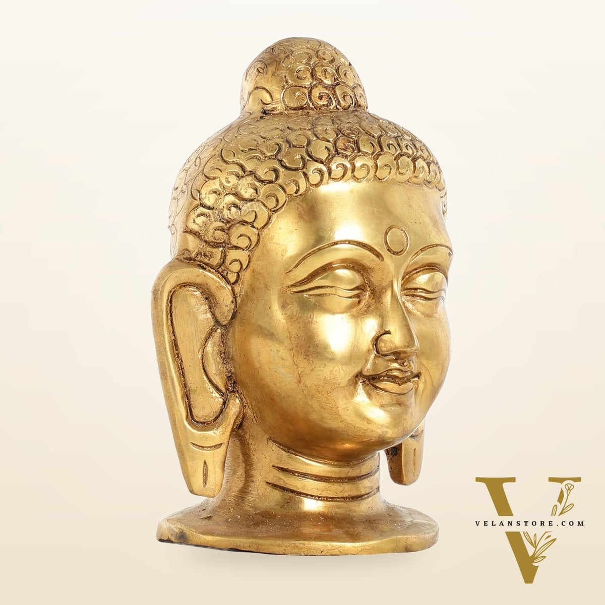 Superfine Brass Buddha Head - 4 Inch