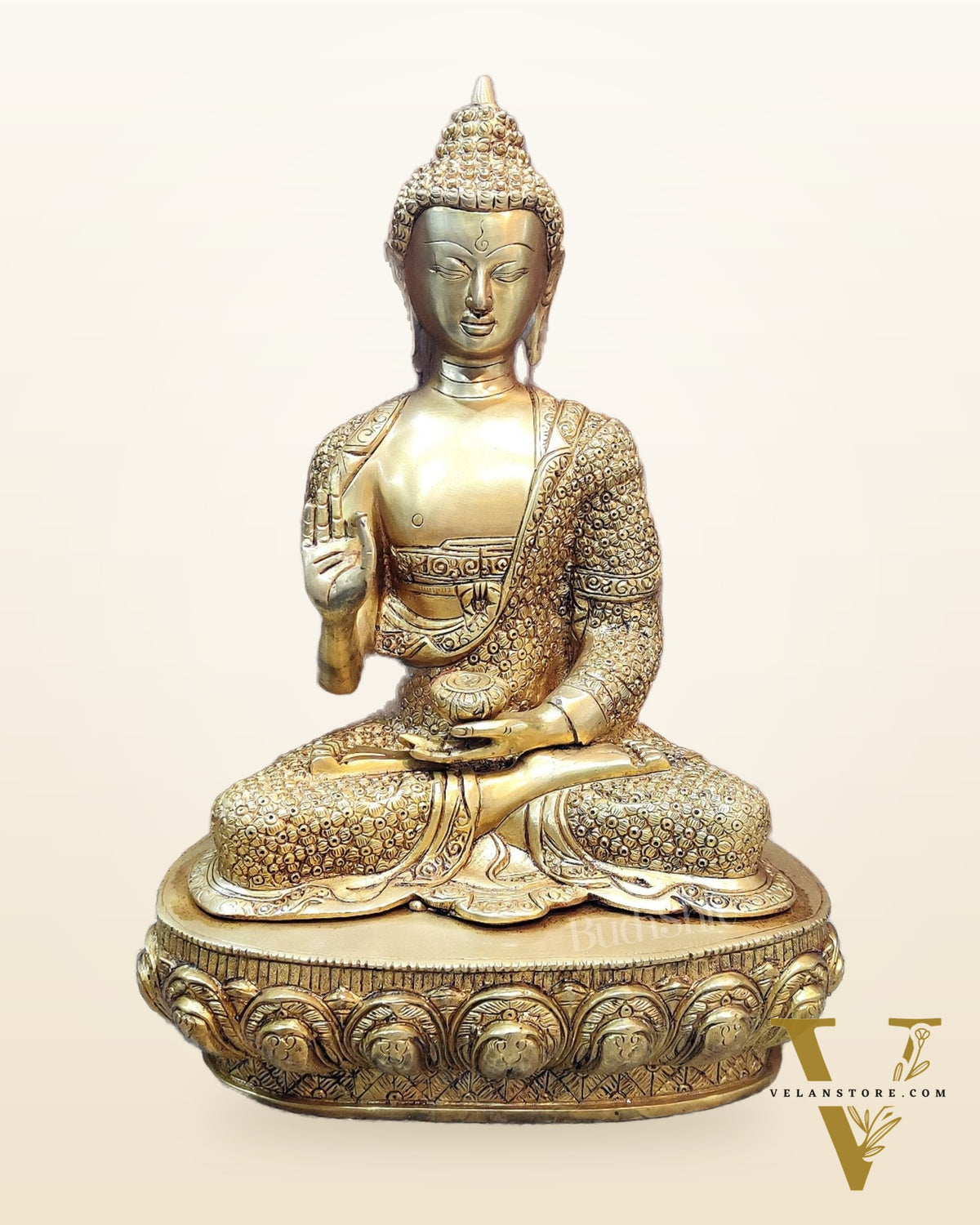 Superfine Brass Buddha Statue | Abhaya Mudra | 16 inches