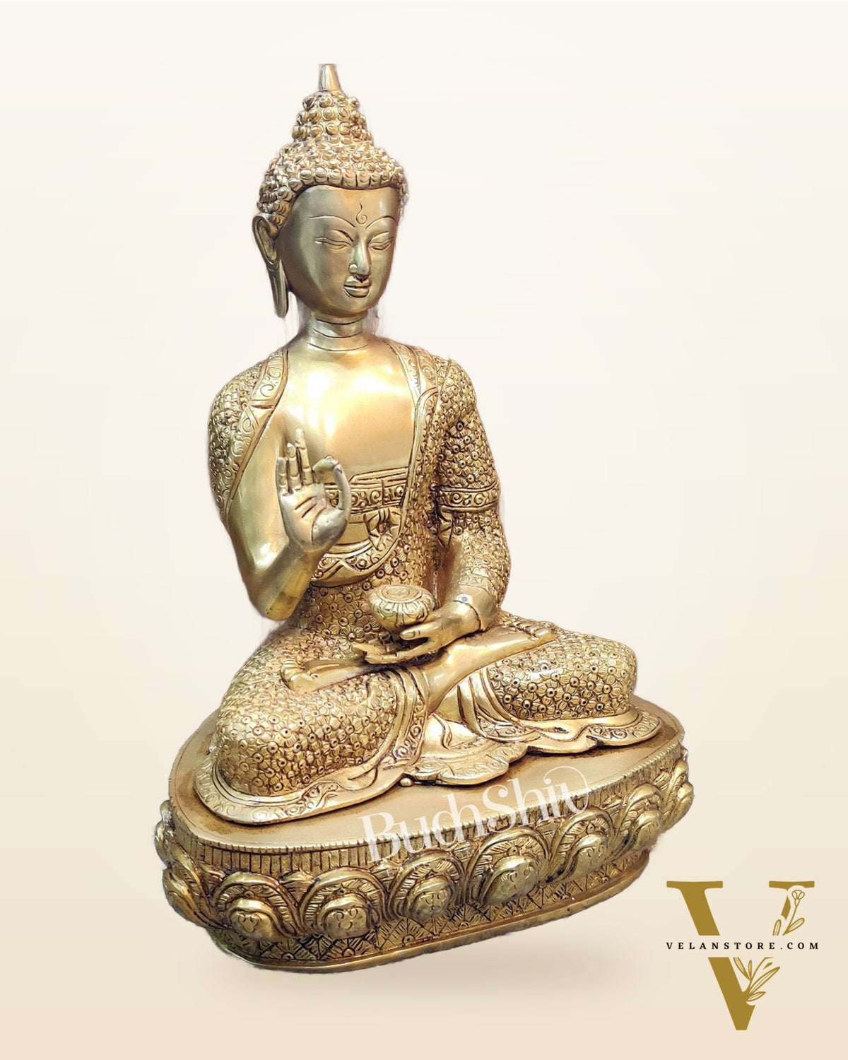Superfine Brass Buddha Statue | Abhaya Mudra | 16 inches